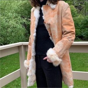 📌 Vintage Penny Lane Vera Pelle Suede Rabbit Fur Coat
